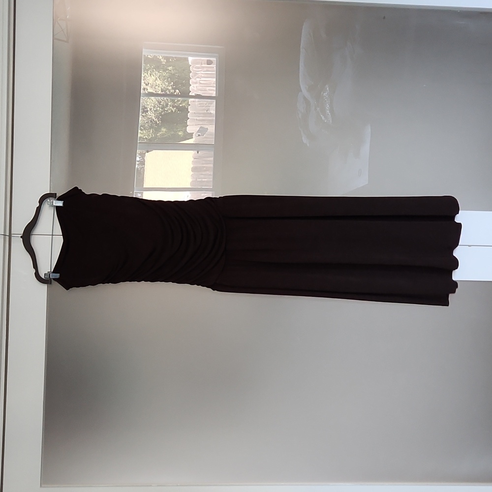 Dark Brown Strapless Maxi Dress